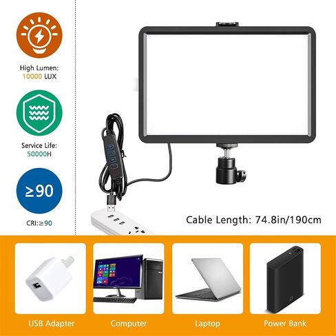 8 inch Photography Dimmable Flat-Panel Fill Lamp 3300-5600K LED Video Light for Live Streaming Photo Studio Panel in Kuwait