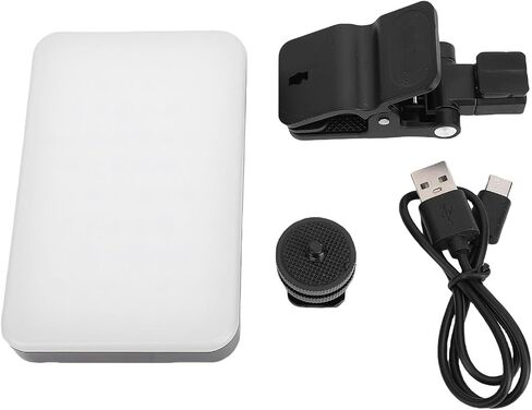 ClipOn Video Conference Light | 5 Color Temps 3000K-6500K, 360° Rotation, Rechargeable LED Fill Light for Laptop, Phone, Vlog, Zoom Teams Work from Home in Saudi Arabia