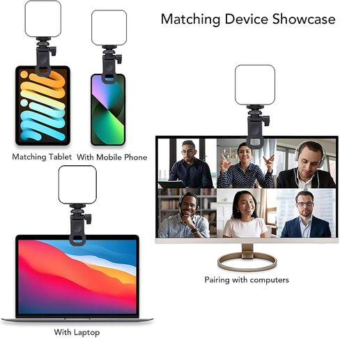 Portable LED Video Light 2500-9000K Compact Photography Lighting for Vlogging and Live Streaming with 3 Brackets in Saudi Arabia
