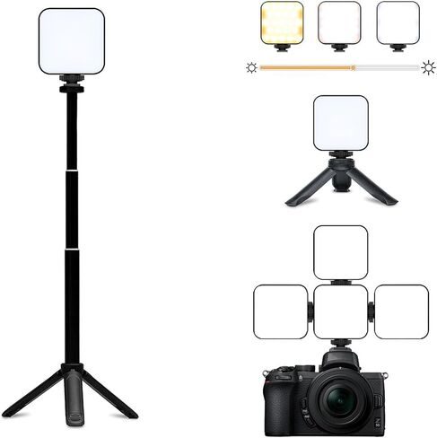 Portable LED Video Light 2500-9000K Compact Photography Lighting for Vlogging and Live Streaming with 3 Brackets in Saudi Arabia