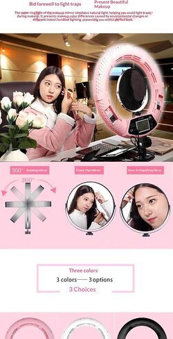 Dimmable LED Ring Light FD-480II for Portrait Selfie YouTube Photo Video Studio Photography Continuous Light with Tripod, Batteries, Chargers, Carrying Bag, Makeup Mirror, Photo in Saudi Arabia