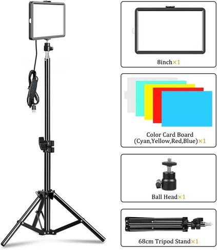 8 inch Photography Dimmable Flat-Panel Fill Lamp 3300-5600K LED Video Light for Live Streaming Photo Studio Panel in Kuwait