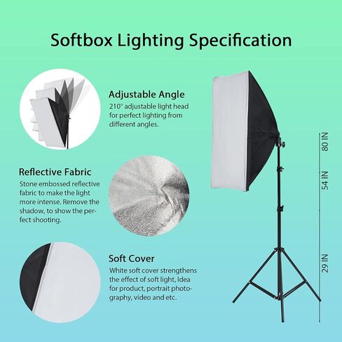 Photography Lighting Kit – 8.5x10ft Backdrop Stand, 45W 5500K LED Softbox, Umbrella, 5 Tripod Stands – Studio Video Set in Saudi Arabia