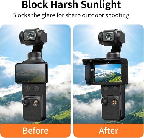 VRIG Foldable Screen Cover Sun Hood for DJI Osmo Pocket 3/4 Accessories | Portable Anti-Glare Protector for Outdoor Shooting, Gimbal Screen Protective Sunshade Cover for Pocket 3 Accessories in Kuwait