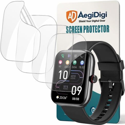 Screen Protector for 1.91" Smartwatch IDW20, Compatible with Yoever, TOOBUR Fitness Tracker, Flexible TPU Film, Full Coverage, Self-Healing, High Definition Clear in Kuwait