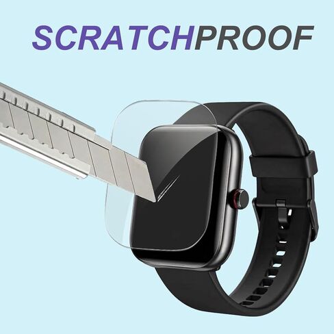 Screen Protector for 1.91" Smartwatch IDW20, Compatible with Yoever, TOOBUR Fitness Tracker, Flexible TPU Film, Full Coverage, Self-Healing, High Definition Clear in Kuwait
