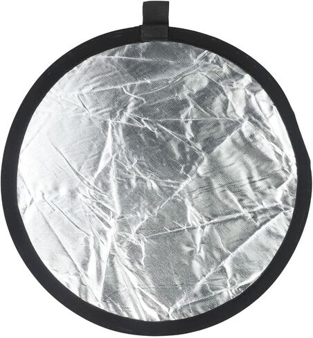 5-in-1 Handheld Multi-Folding Photography Reflector with Gold, Silver, White, Black and Translucent Discs, Portable Light Plate with Spandex Edging for Studio and Outdoor, 30cm Diameter(Silver White) in Saudi Arabia
