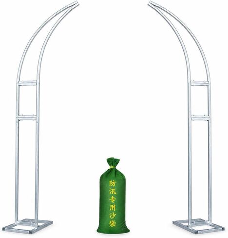 Freestanding Metal Wedding Arch Pair | Iron, Event Backdrops, 1.8m and 2.1m Pair, Galvanized Steel Construction, Sandbag Included, Flower Display, Special Occasions in Kuwait