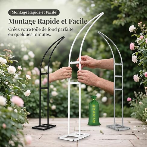 Party Decorations Curved Arch Backdrop Stand for Wedding, Metal Arch Stand with , for Outdoor Events in Saudi Arabia