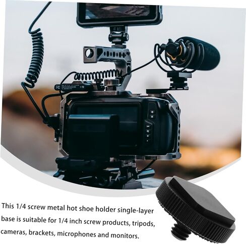 Ipetboom 3 Pcs 1/4 Inch Tripod Screw Flash Hot Shoe Mount Adapter for DSLR Camera Rig, Single-Layer Metal Cold Shoe Bracket Compatible with LED Light and Monitor Accessories for Photography in Kuwait