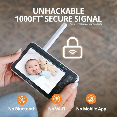Levana Nala Video Baby Monitor, 5.5" 1080P Screen, 2 Night Vision PTZ Cameras, 22 Hour Battery Life, 5000mAH Battery, No WiFi, Two-Way Talk, 1000ft of Range Baby Cameras in Kuwait