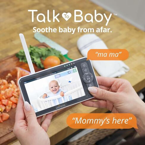 Levana Nala Video Baby Monitor, 5.5" 1080P Screen, 2 Night Vision PTZ Cameras, 22 Hour Battery Life, 5000mAH Battery, No WiFi, Two-Way Talk, 1000ft of Range Baby Cameras in Kuwait
