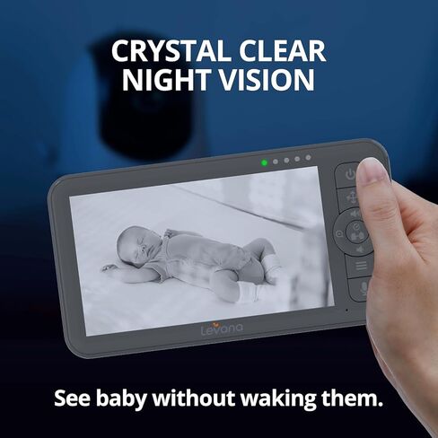 Levana Nala Video Baby Monitor, 5.5" 1080P Screen, 2 Night Vision PTZ Cameras, 22 Hour Battery Life, 5000mAH Battery, No WiFi, Two-Way Talk, 1000ft of Range Baby Cameras in Kuwait