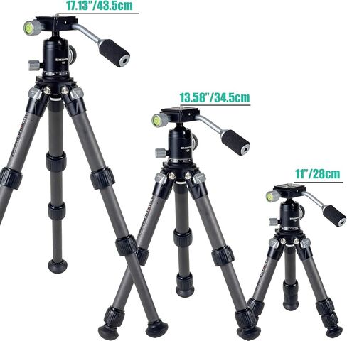 Carbon Fiber Tripod Tabletop Camera Tripod Metal Mini Tripod with 360 degree Metal ball head with handle for Camera and Phone ,Compatible with Canon,Nikon,Sony Cameras. in Saudi Arabia