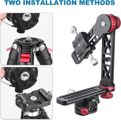 CAVIX Professional 720°Gimbal Head Panoramic VR Tripod Head - 15kg/33lbs Load Capacity, 3-Way Head with Quick Release Plate for DSLR/Mirrorless Camera, Tripod, Ball Head, Panorama Photography PH-720A in Saudi Arabia