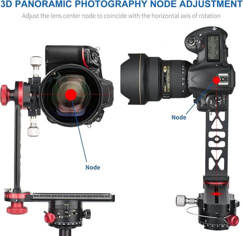 CAVIX Professional 720°Gimbal Head Panoramic VR Tripod Head - 15kg/33lbs Load Capacity, 3-Way Head with Quick Release Plate for DSLR/Mirrorless Camera, Tripod, Ball Head, Panorama Photography PH-720A in Saudi Arabia