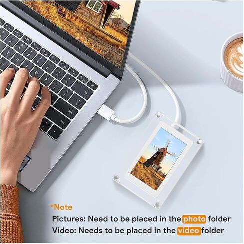 2G Memory 7inch Acrylic Digital Photo Frame IPS Screen Battery in NFT Display Electronic Video Picture Frame Clearer in Kuwait