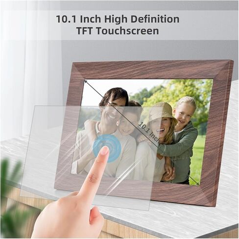 WiFi Digital Photo Frame 10.1Inch IPS Screen Touch Control 16GB Share Photos Via APP Backside Stand for Friends Family Clearer in Kuwait