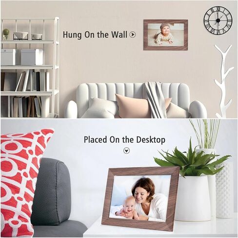 WiFi Digital Photo Frame 10.1Inch IPS Screen Touch Control 16GB Share Photos Via APP Backside Stand for Friends Family Clearer in Kuwait