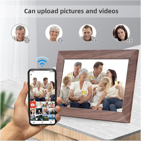 WiFi Digital Photo Frame 10.1Inch IPS Screen Touch Control 16GB Share Photos Via APP Backside Stand for Friends Family Clearer in Kuwait