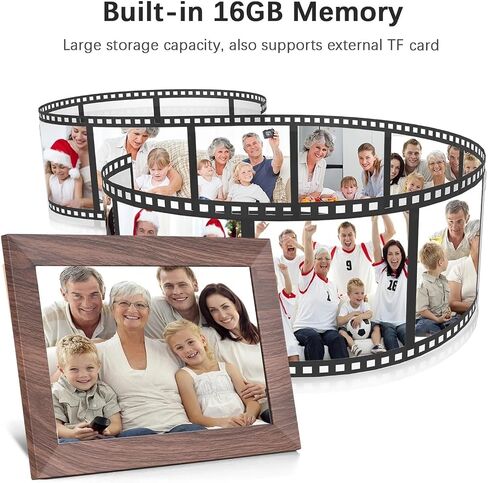 WiFi Digital Photo Frame 10.1Inch IPS Screen Touch Control 16GB Share Photos Via APP Backside Stand for Friends Family Clearer in Kuwait