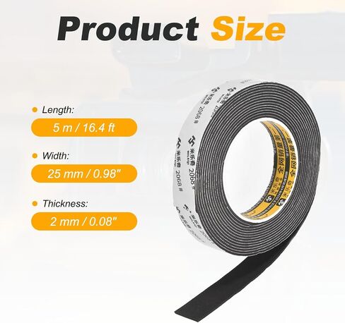 Camera Light Seal Foam (0.08" x 1.18" x 16.4ft, Black) High-Density Light Leak Proof Sponge Adhesive Film Camera Replacement Seal Foam for 120 135 Film Large Format Accessories in Saudi Arabia