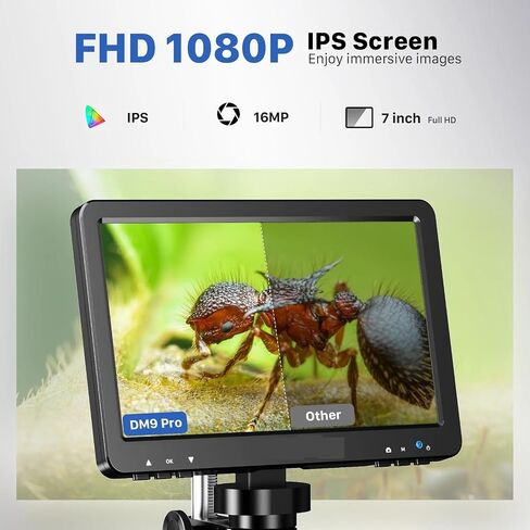 USB Microscope, Digital Microscope Scope 7'' IPS Screen 1200x View 16MP Soldering for Electronics Repair in Saudi Arabia