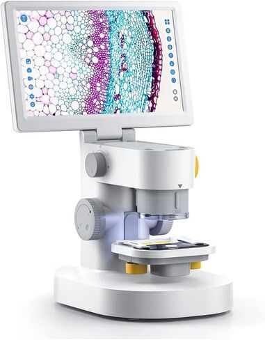 Microscope, Digital Microscope Biological 1200x 9 Inch IPS Touch Screen 1080P Triple Camera Slide Set for Adults Children Educational Electronics Repair,for Homeschool Lab in Kuwait