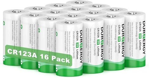DURNERGY CR123A 3V Lithium Batteries 20 Pack, CR17345 Camera Battery | 10 Years Shelf Life, 3 Volt 123A Compatible with High Intensity Flashlight, Non-rechargeable CR17335, 1600mAh Long-Lasting in Kuwait