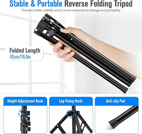 8x7.2ft Green Screen Backdrop Kit with Reverse Folding Base | Portable Green Screen T-Shape Stand with 5 Spring Clamps, Sandbag, Carry Bag for Zoom Video Streaming Photography in Kuwait