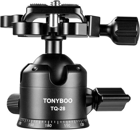 TONYBOO Low Profile Ball Head, All Metal CNC Precision Machined Tripod Head with Arca Swiss Quick Release Plate, 360° Panoramic Scale, Double U-Groove Panoramic Head for DSLR Camera, Load up to 22lbs in Saudi Arabia