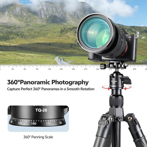 TONYBOO Low Profile Ball Head, All Metal CNC Precision Machined Tripod Head with Arca Swiss Quick Release Plate, 360° Panoramic Scale, Double U-Groove Panoramic Head for DSLR Camera, Load up to 22lbs in Saudi Arabia