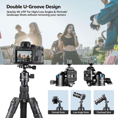 TONYBOO Low Profile Ball Head, All Metal CNC Precision Machined Tripod Head with Arca Swiss Quick Release Plate, 360° Panoramic Scale, Double U-Groove Panoramic Head for DSLR Camera, Load up to 22lbs in Saudi Arabia