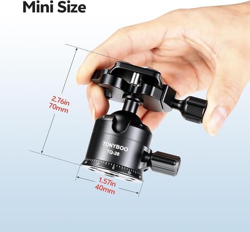 TONYBOO Low Profile Ball Head, All Metal CNC Precision Machined Tripod Head with Arca Swiss Quick Release Plate, 360° Panoramic Scale, Double U-Groove Panoramic Head for DSLR Camera, Load up to 22lbs in Saudi Arabia
