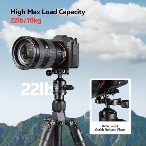 TONYBOO Low Profile Ball Head, All Metal CNC Precision Machined Tripod Head with Arca Swiss Quick Release Plate, 360° Panoramic Scale, Double U-Groove Panoramic Head for DSLR Camera, Load up to 22lbs in Saudi Arabia