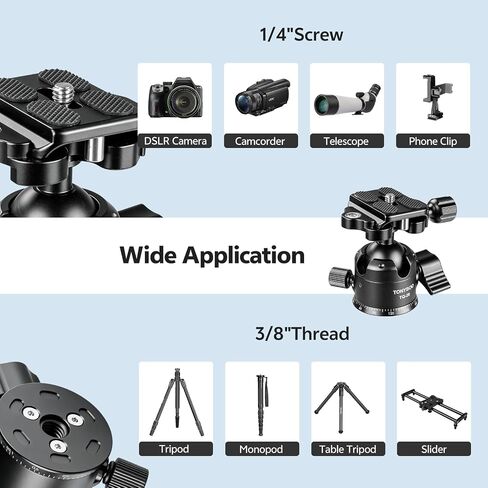 TONYBOO Low Profile Ball Head, All Metal CNC Precision Machined Tripod Head with Arca Swiss Quick Release Plate, 360° Panoramic Scale, Double U-Groove Panoramic Head for DSLR Camera, Load up to 22lbs in Saudi Arabia