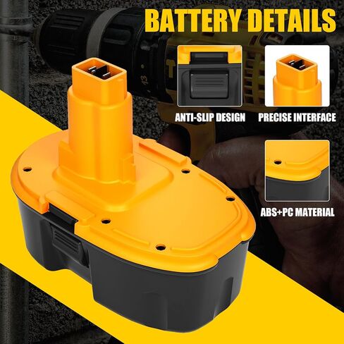 قطعتان بديلتان بقدرة 4500 مللي أمبير في الساعة DC9096 لبطارية Dewalt 18V وشاحن DC9310 | متوافقة مع بطارية ديوالت 18 فولت Ni-Mh XRP DC9096 DW9098 DW9099 DW9095 DW9096 DE9039 أدوات كهربائية لاسلكية (متعددة) in Kuwait