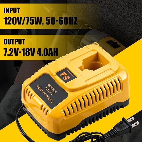 قطعتان بديلتان بقدرة 4500 مللي أمبير في الساعة DC9096 لبطارية Dewalt 18V وشاحن DC9310 | متوافقة مع بطارية ديوالت 18 فولت Ni-Mh XRP DC9096 DW9098 DW9099 DW9095 DW9096 DE9039 أدوات كهربائية لاسلكية (متعددة) in Kuwait
