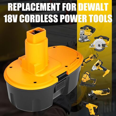 قطعتان بديلتان بقدرة 4500 مللي أمبير في الساعة DC9096 لبطارية Dewalt 18V وشاحن DC9310 | متوافقة مع بطارية ديوالت 18 فولت Ni-Mh XRP DC9096 DW9098 DW9099 DW9095 DW9096 DE9039 أدوات كهربائية لاسلكية (متعددة) in Kuwait