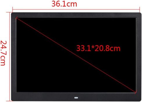 15 Inch Digital Photo Frame, Digital Picture Frame High Resolution LCD 1280 * 800 IPS Picture Video Frame Calendar, Alarm Clock, Supports Multiple File Formats and External USB and SD Card in Saudi Arabia