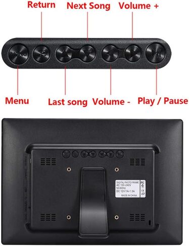 15 Inch Digital Photo Frame, Digital Picture Frame High Resolution LCD 1280 * 800 IPS Picture Video Frame Calendar, Alarm Clock, Supports Multiple File Formats and External USB and SD Card in Saudi Arabia