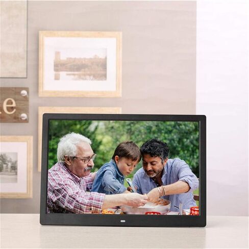 15 Inch Digital Photo Frame, Digital Picture Frame High Resolution LCD 1280 * 800 IPS Picture Video Frame Calendar, Alarm Clock, Supports Multiple File Formats and External USB and SD Card in Saudi Arabia