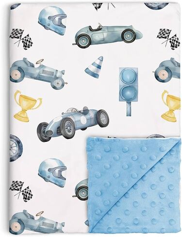 Buerhanerry Race Car Baby Blanket for Boys, 30"x40" | Soft Double Layer Minky with Dotted Backing, Racing Sports Toddler Nursery, Infant Crib Bedding, Stroller, Receiving Blankets in Saudi Arabia