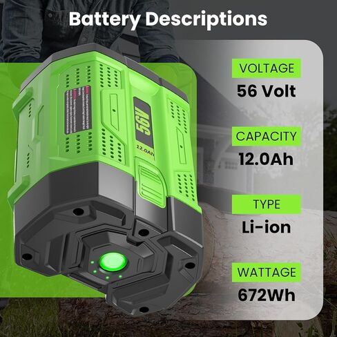 BA2800 12.0Ah Replacement for EGO Battery(1p-12.0Ah) | Compatible with EGO Battery 56V 12.0 Ah BA2800T BA4200T BA5600T BA1400 in Saudi Arabia