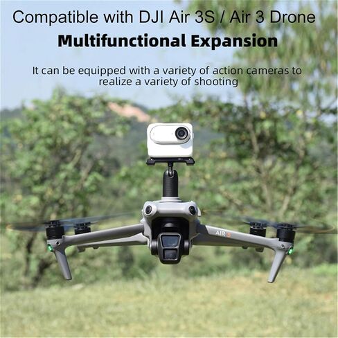 Air 3S Quadcopter Top Camera Mounts for DJI Air 3S AIR 3 Accessories | Air 3S Drone Extension Adapter Mount Compatible with Go Pro , for Insta360 / DJI Action Cameras/Vlog Lgiht Extension Bracket in Saudi Arabia