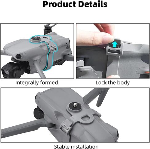 Air 3S Quadcopter Top Camera Mounts for DJI Air 3S AIR 3 Accessories | Air 3S Drone Extension Adapter Mount Compatible with Go Pro , for Insta360 / DJI Action Cameras/Vlog Lgiht Extension Bracket in Saudi Arabia