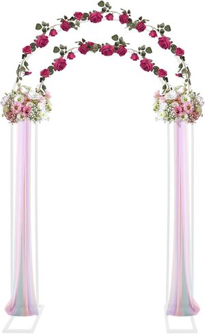 7.2FT Arch Backdrop Stand Gold Wedding Party | 7.2FT metal arch backdrop stand, gold spray-painted iron, stable base, detachable, for weddings, parties, showers in Saudi Arabia