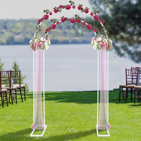 7.2FT Arch Backdrop Stand Gold Wedding Party | 7.2FT metal arch backdrop stand, gold spray-painted iron, stable base, detachable, for weddings, parties, showers in Saudi Arabia