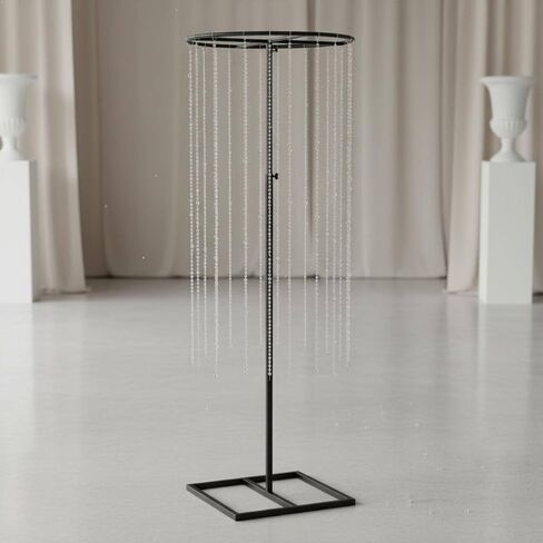 IAMDORE Adjustable Support Display Hoop Stand Galvanized Iron Backdrop Frame Telescopic Pole Aisle Marker with Resistant Build Suitable for Weddings Parties , White , 80CM in Saudi Arabia