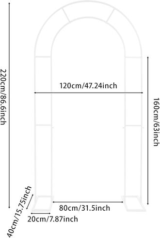 Arch Backdrop Stand Metal U Shaped Wedding Arch for Party Decoration | Iron With Spray Paint, Corrosion-Resistant, Stable Base, Wing Screw Connection, Detachable, 17.6Lbs Capacity, for Party/Baby in Saudi Arabia